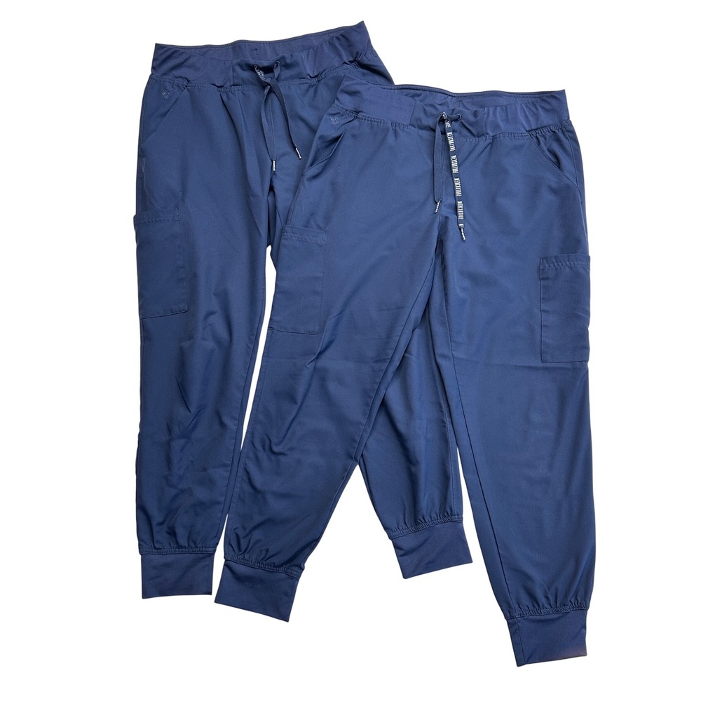 Med Couture Insight Womens Navy Blue Jogger Scrub Pants 2711 Medium